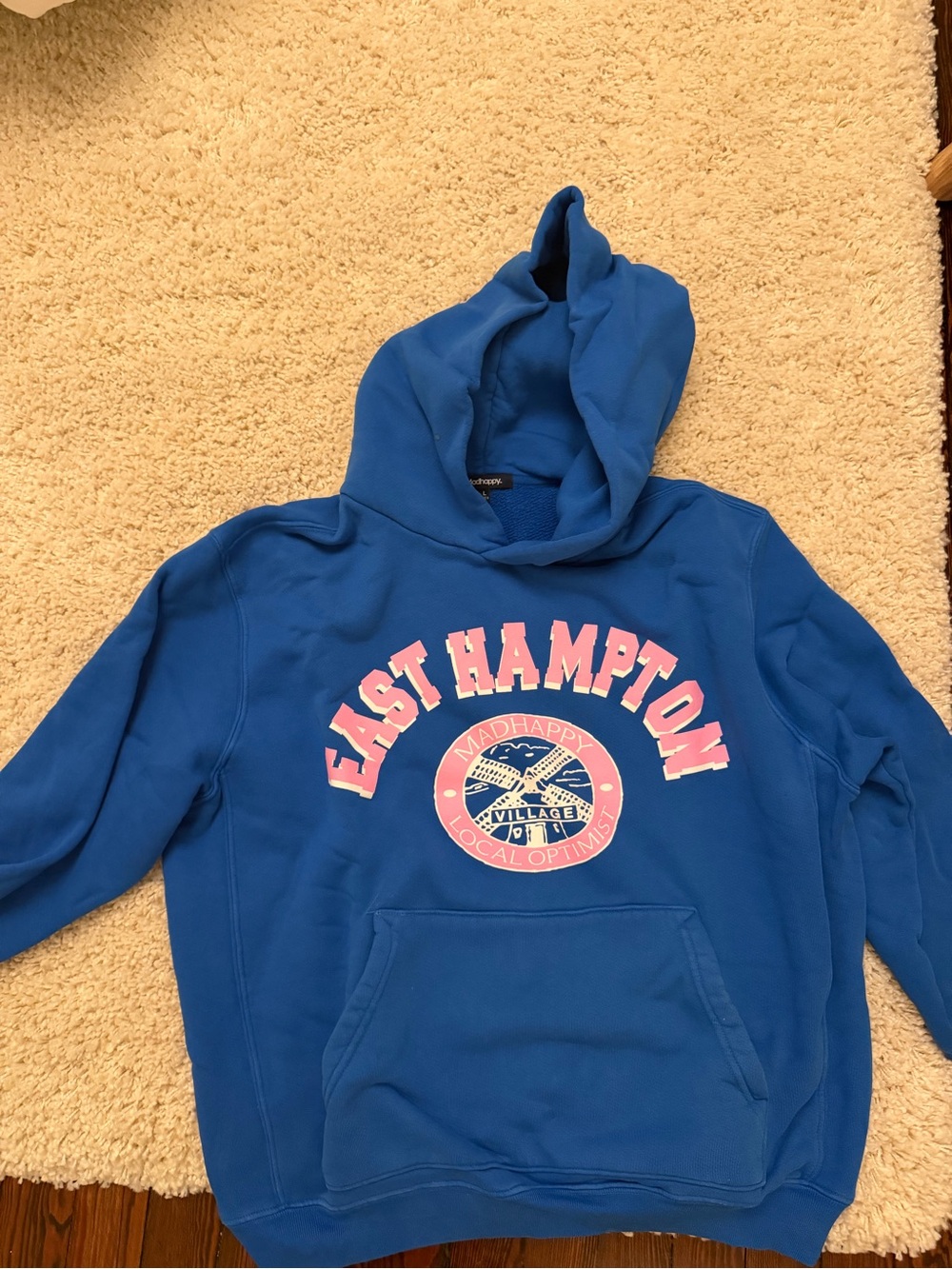 LIMITED EXCLUSIVE MADHAPPY Hampton Blue Hoodie with Pink Logo